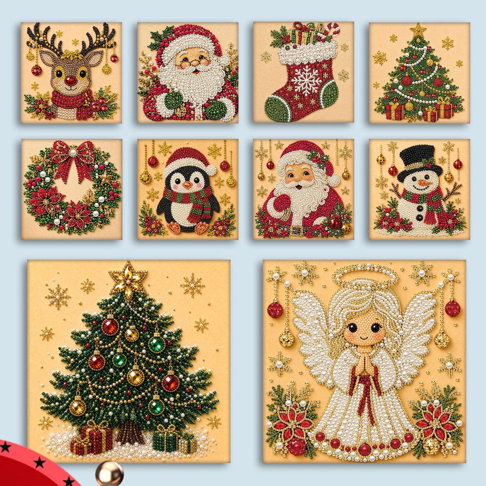 Resin Art Canvas - Christmas Decor DIY Santa Claus Snowman