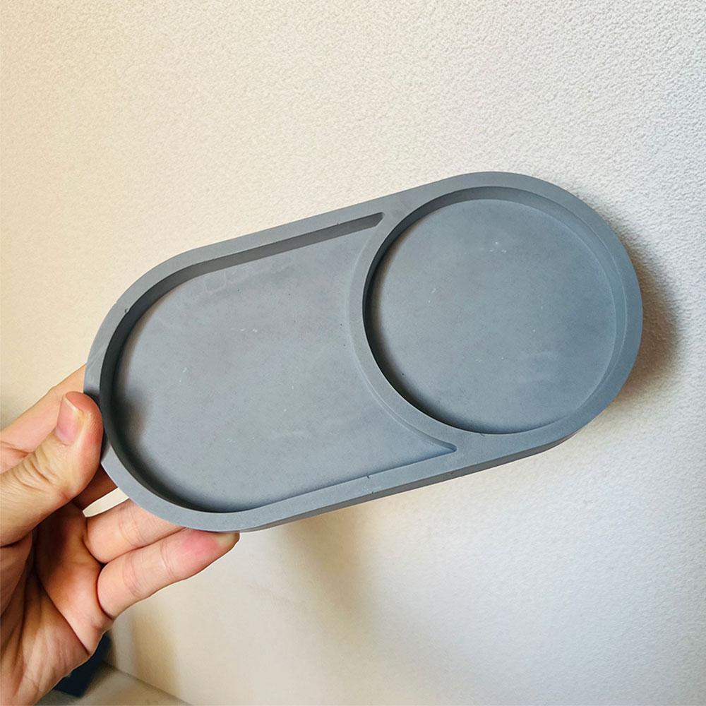 Tray Mold Rectangle - Oval Storage Tray Concrete Mold Trinkets