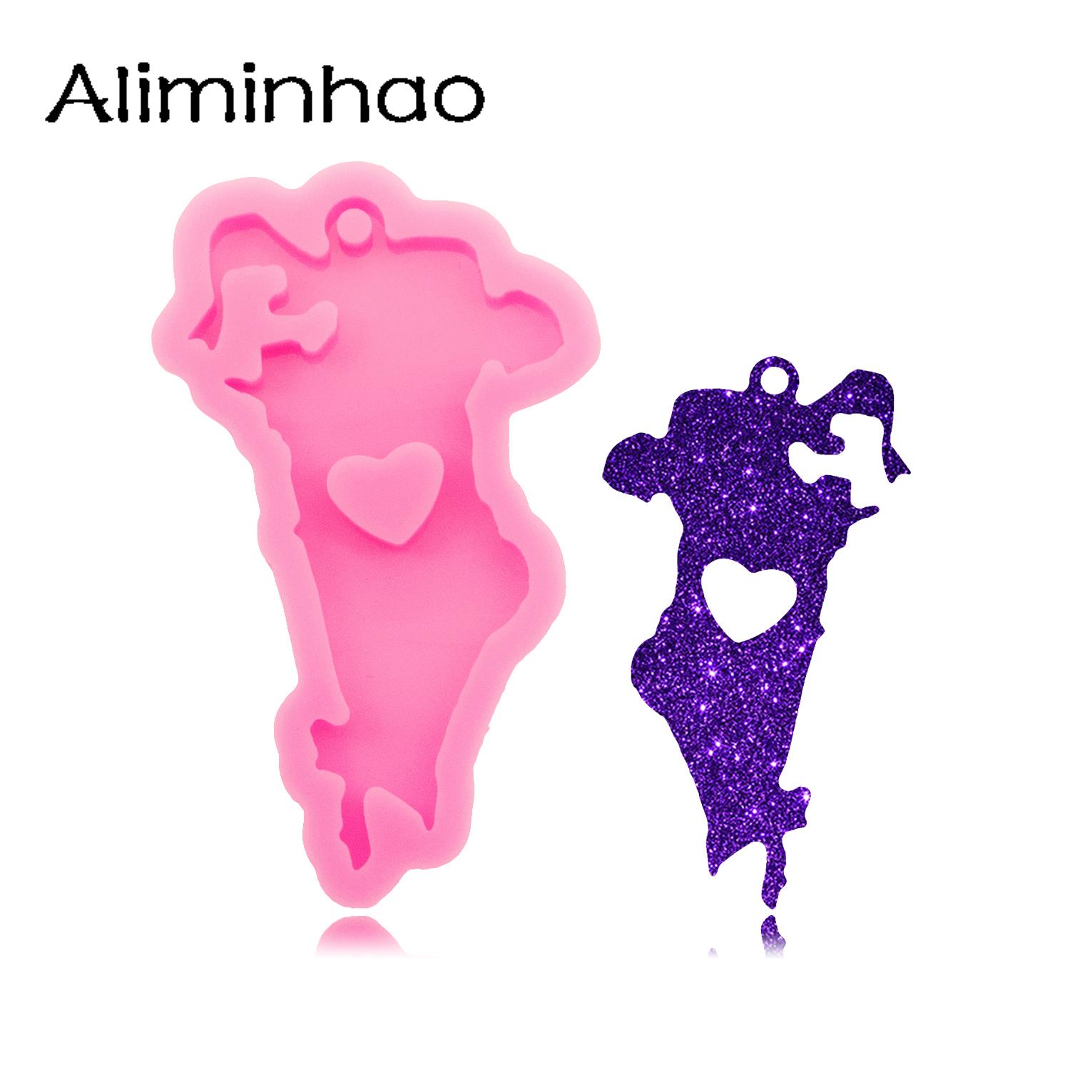 Resin Art A Keychain - DY1435 Sáng Bóng Bahrain Bản Đồ