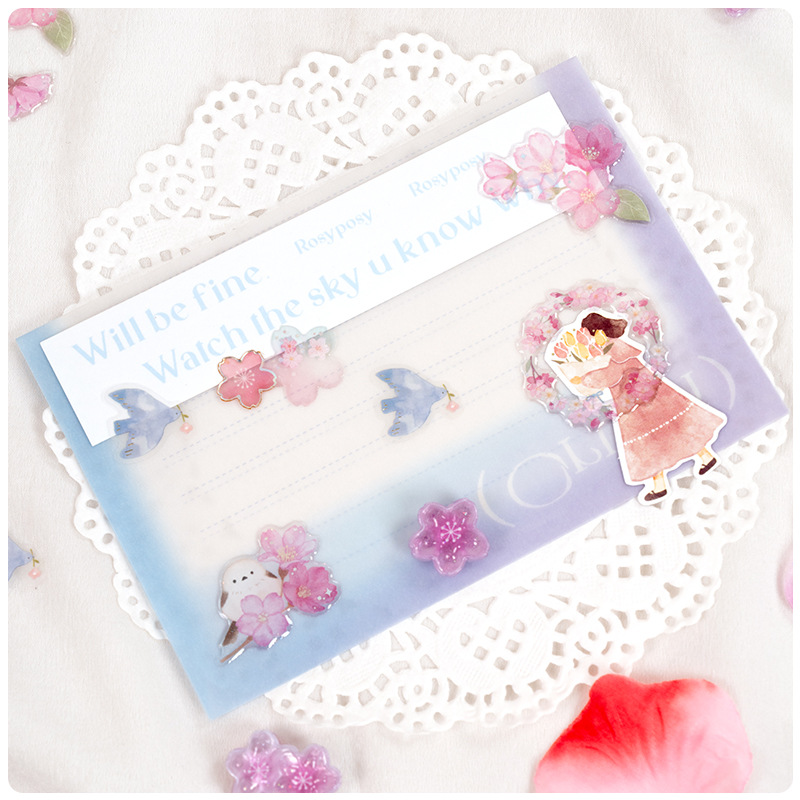 Resin Art And Craft - Japanese Style Sakura Crystal 3D Stickers
