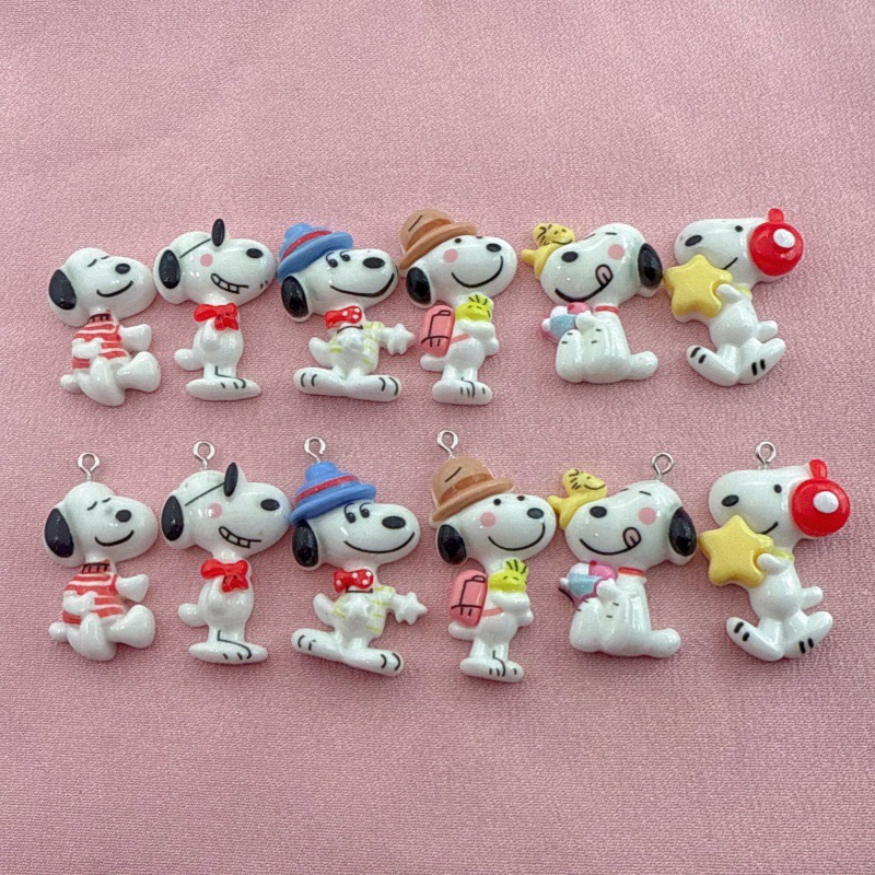 Resin Art Engagement - 10pcs resin cute little dog pendant,