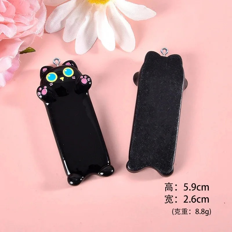 Resin Art Pendant - 5pcs Lovely Cartoon Cat Resin Charms
