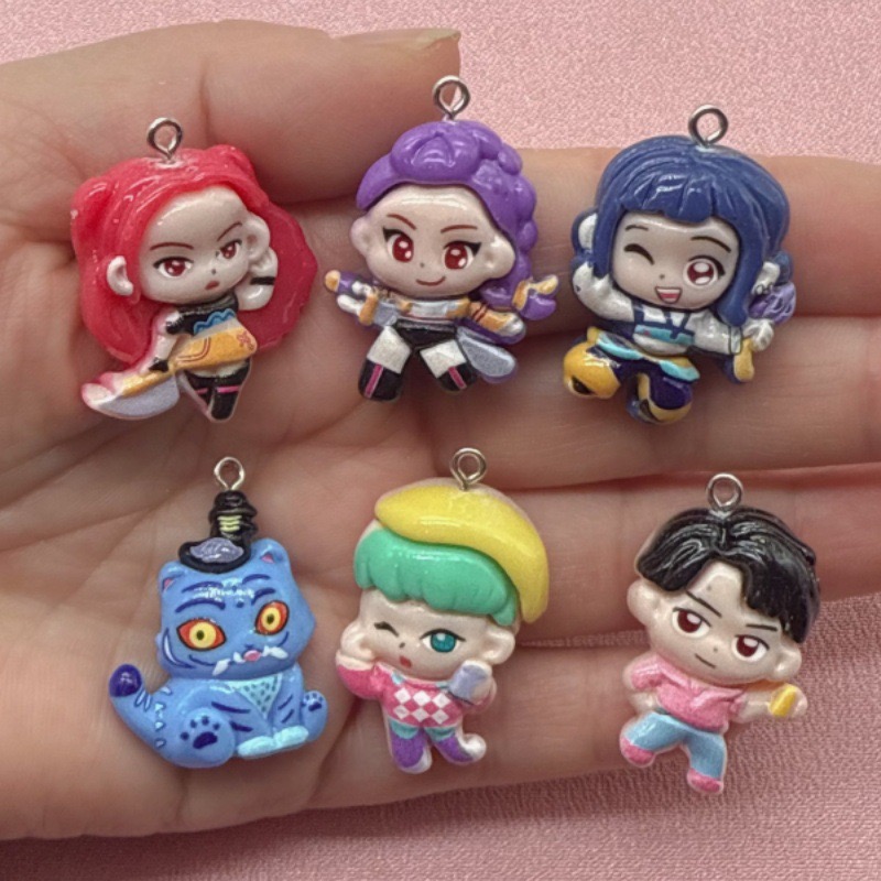 Resin Art Pendant - 10pcs resin cartoon pendant, DIY jewelry