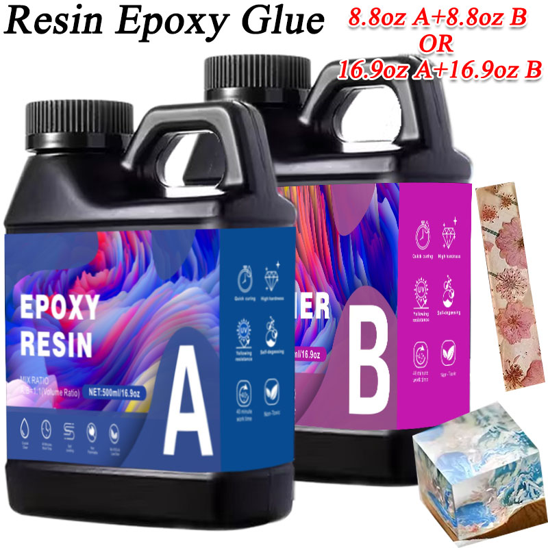 Resin Art And Jewelry - 17.6oz/33.8oz AB Resin Epoxy Glue UV