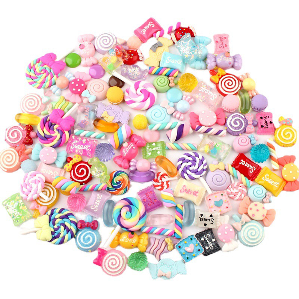 Resin Art And Craft - 30pcs Random Candy Slime Charms Cute