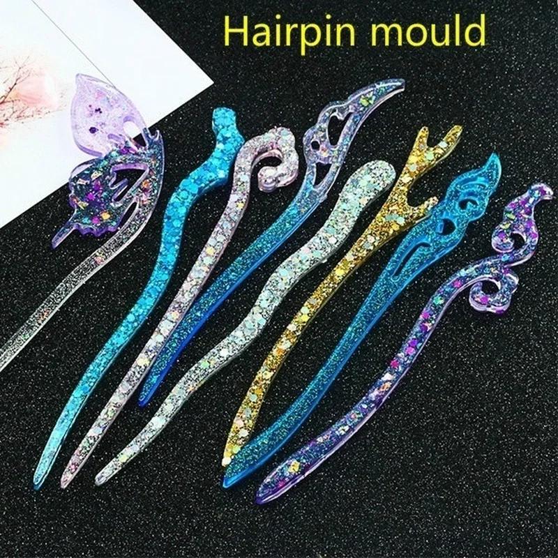 Resin Art Engagement - New Transparent Hairpin Silicone Special Mould
