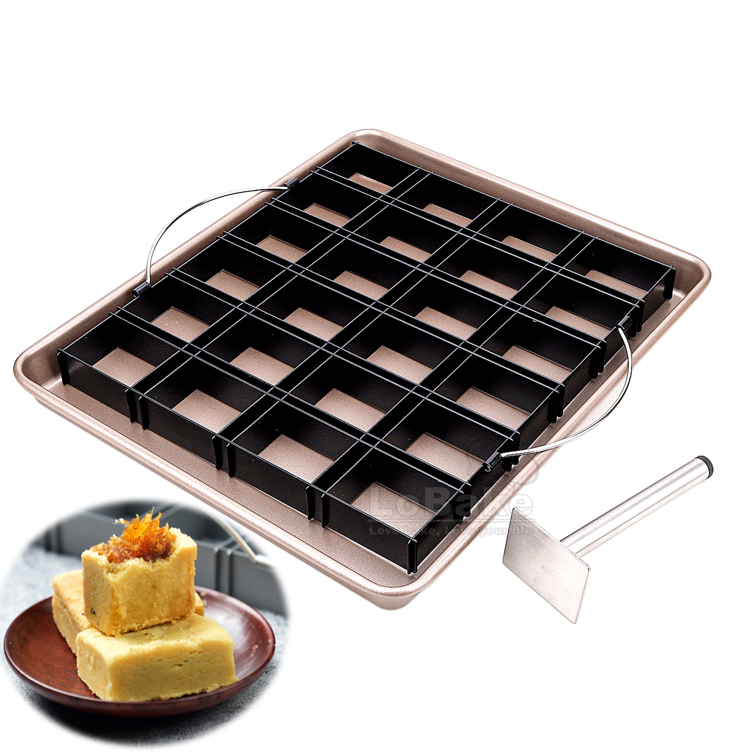 Tray Mold Rectangle - 24 Cavities Rectangle Pineapple Cake Mold