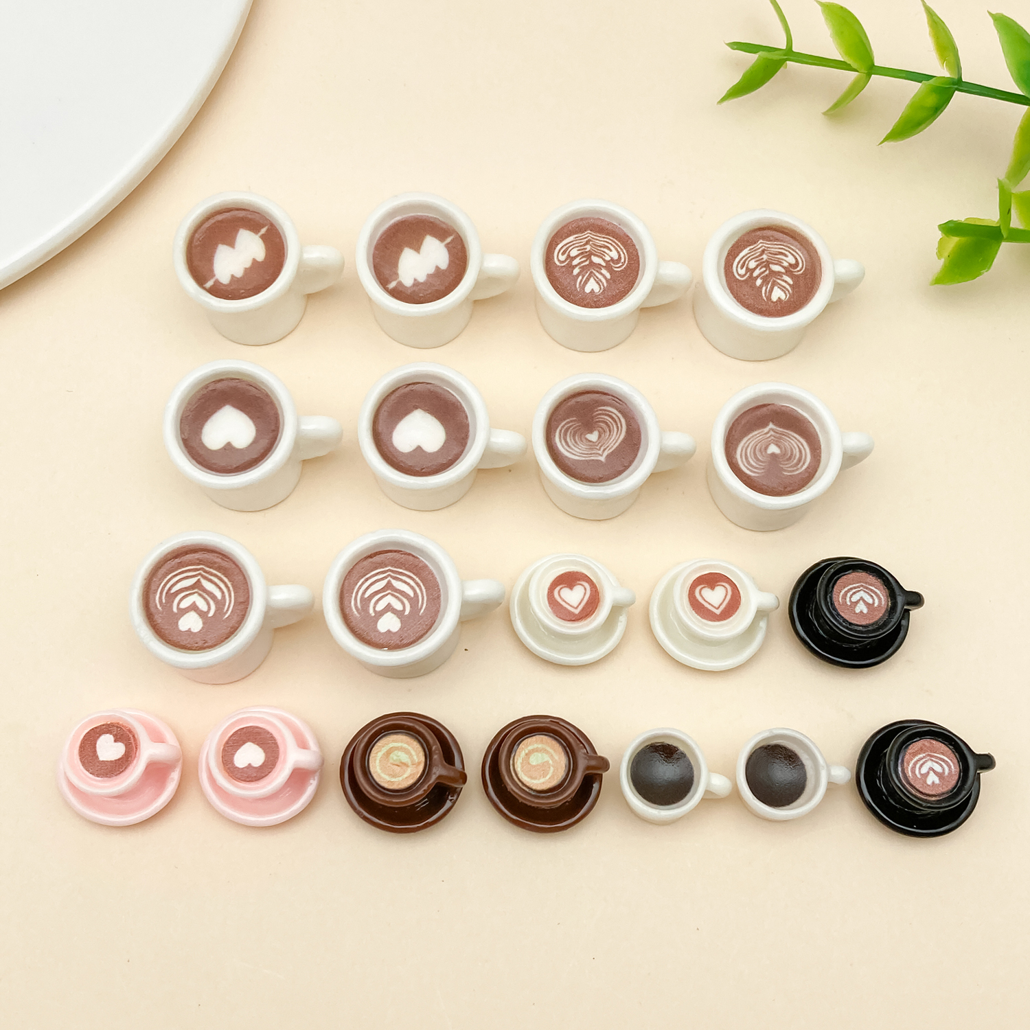 Resin Art A Keychain - 10/20pcs/lot Cute Latte Art Coffee Cup