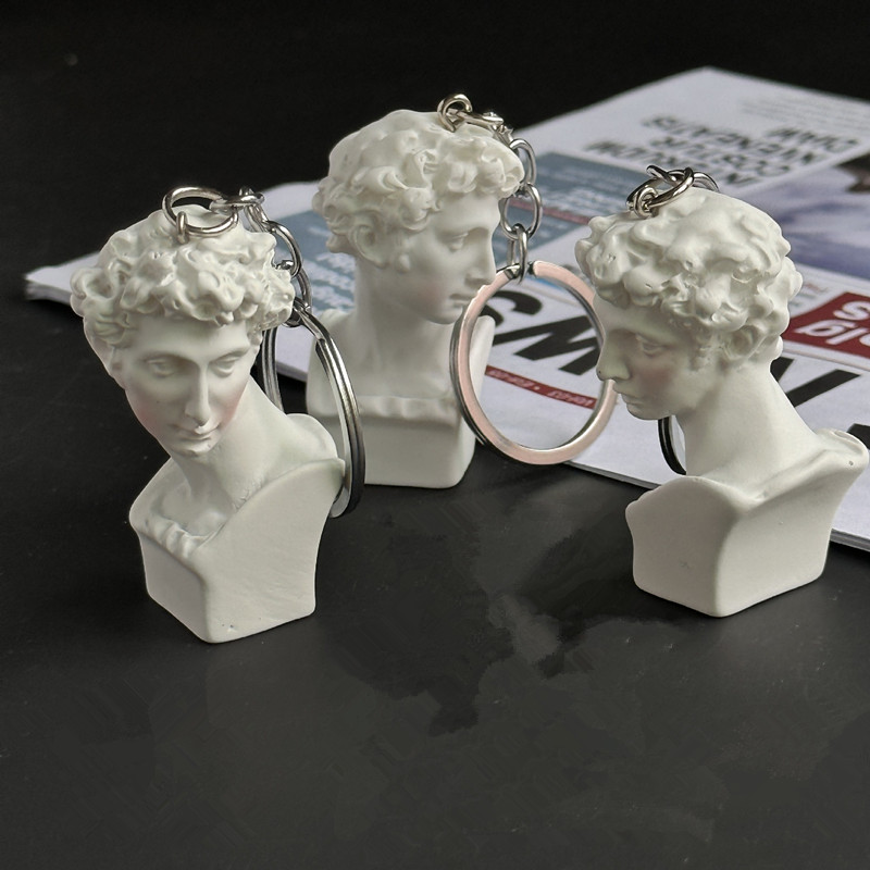 Resin Art A Keychain - Mini Plaster Statue Key Chain, Ins