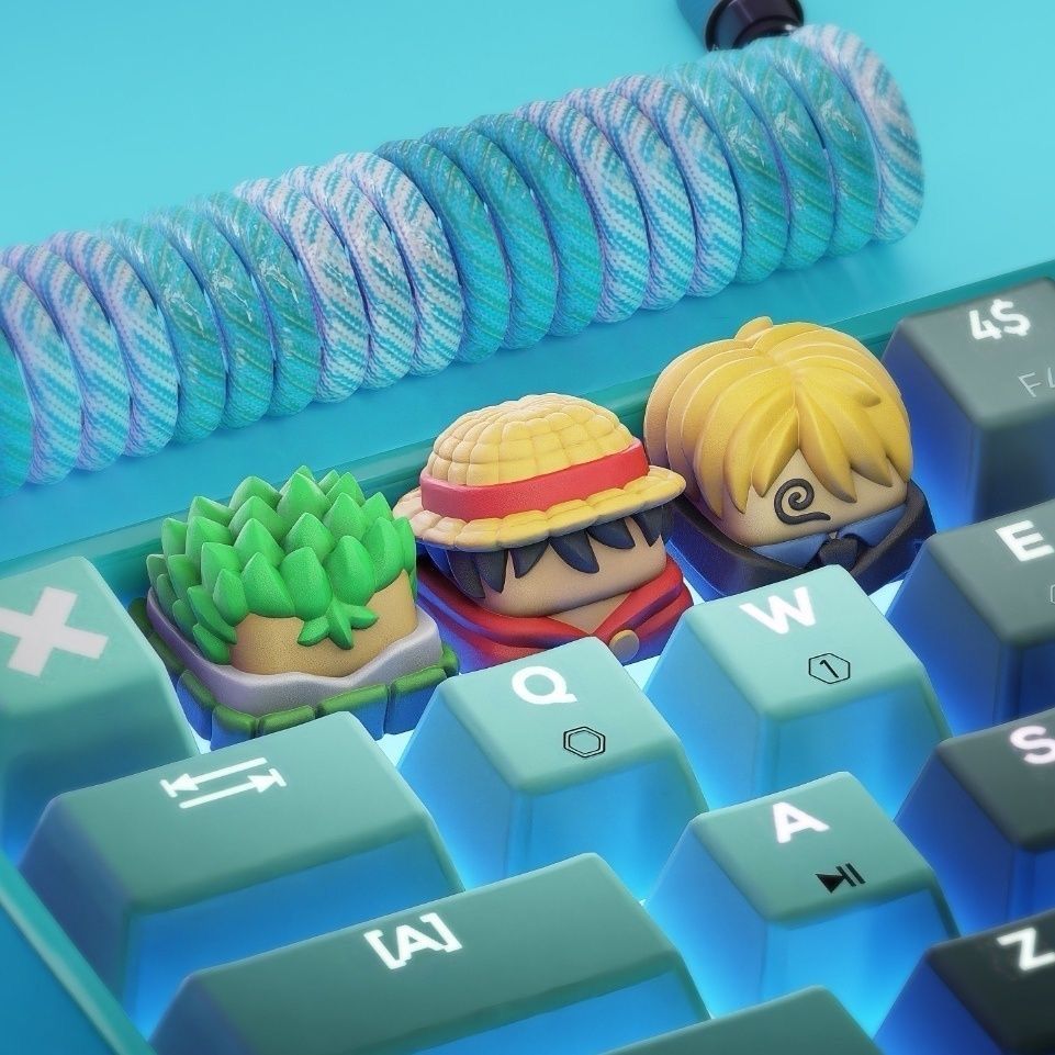 Resin Art Workshop - New Kawaii ONE PIECE Luffy Keycaps