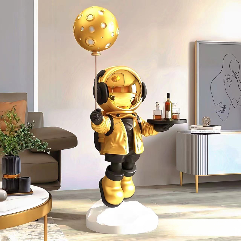 Resin Art In Floor - Large Creative Astronaut Astronaut Floor-standing Storage