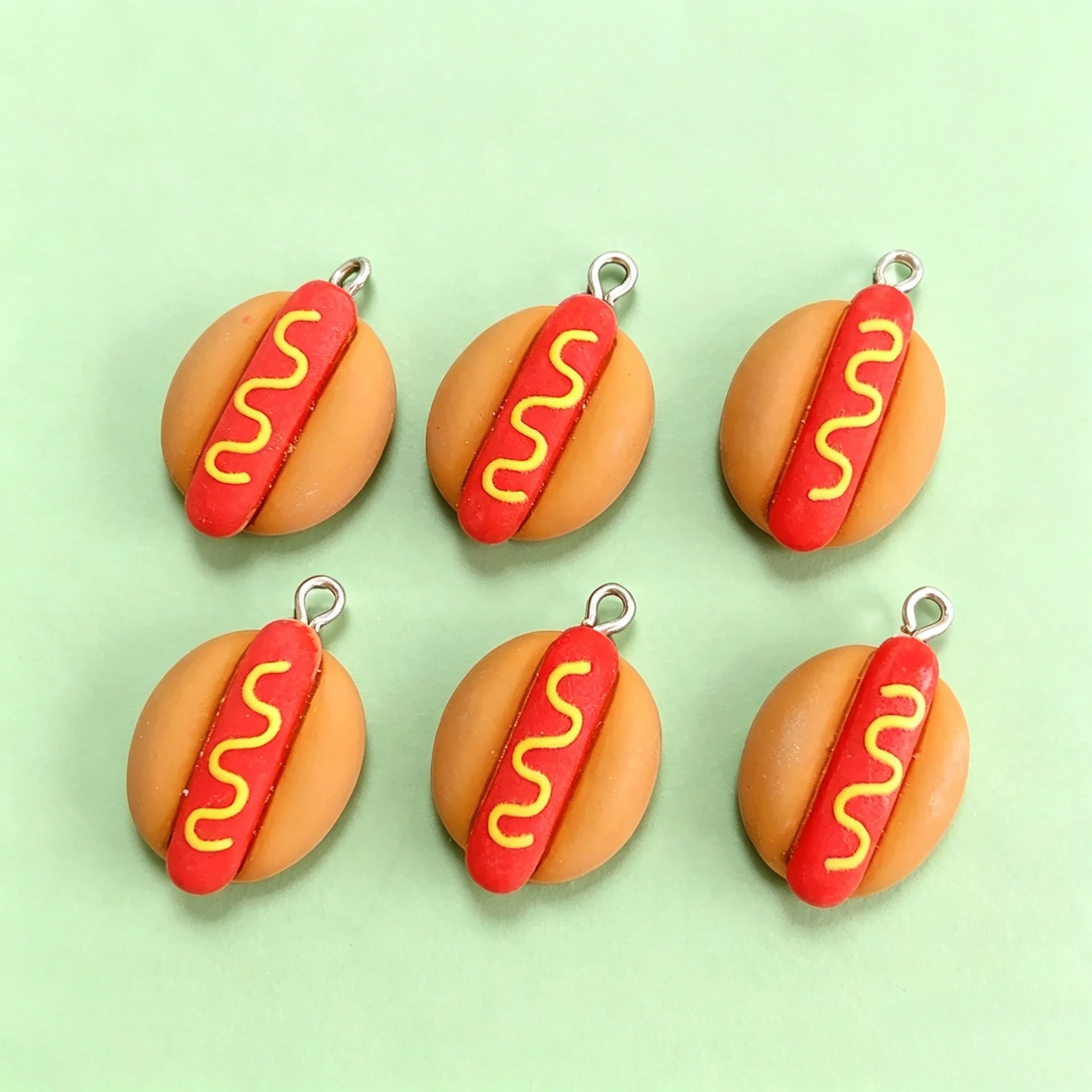 10Pcs Cute Mini Hot Dog Resin  - đánh giá và giá Resin Art Pendant