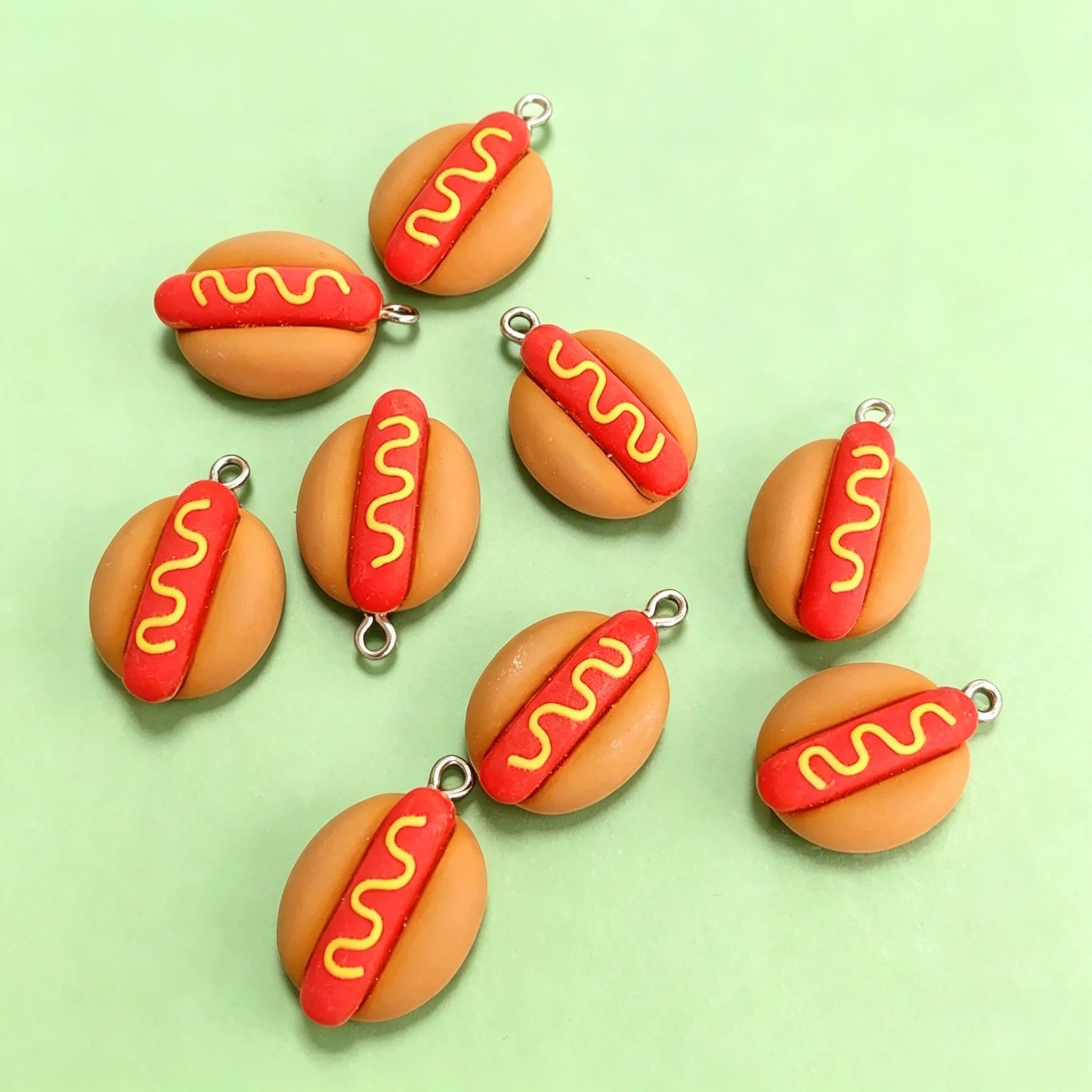 10Pcs Cute Mini Hot Dog Resin  - đánh giá và giá Resin Art Pendant