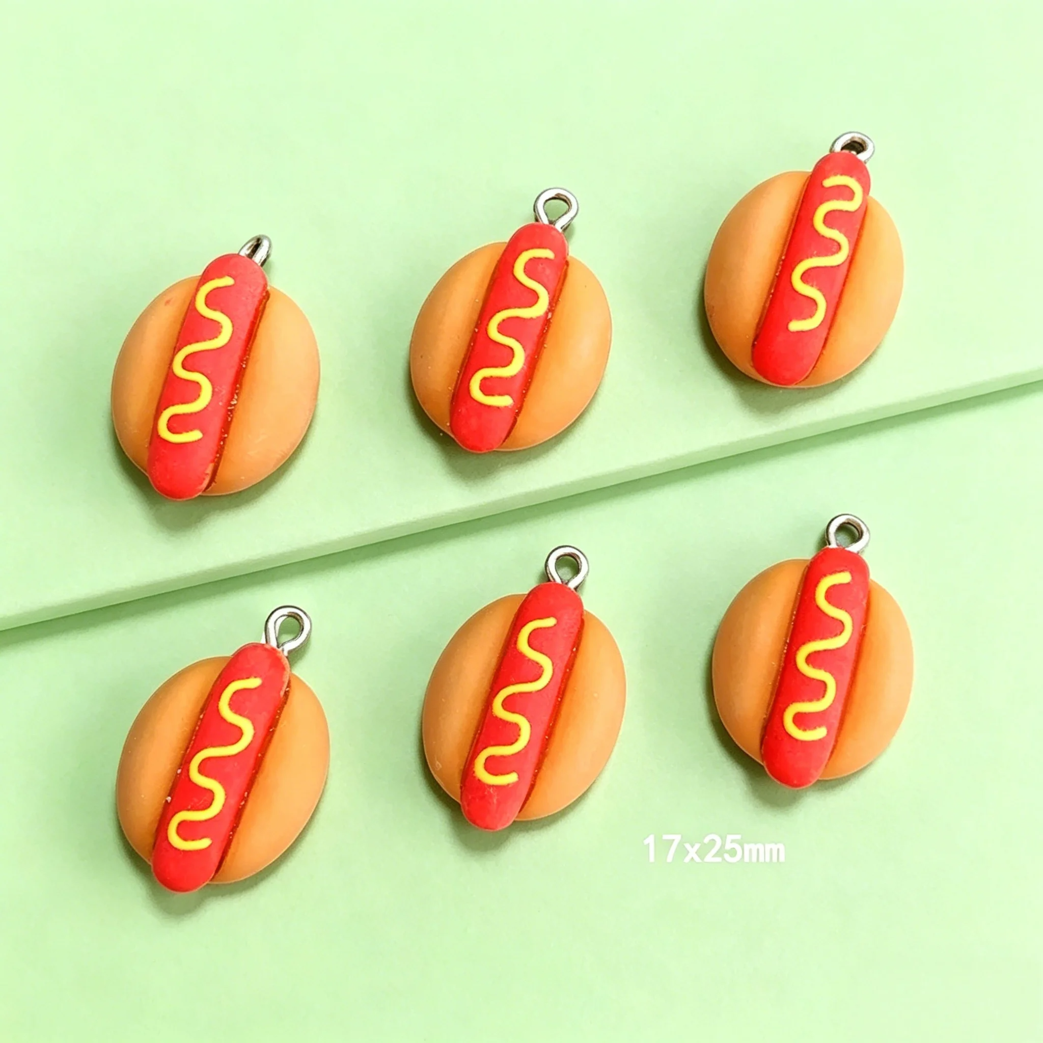 10Pcs Cute Mini Hot Dog Resin  - đánh giá và giá Resin Art Pendant