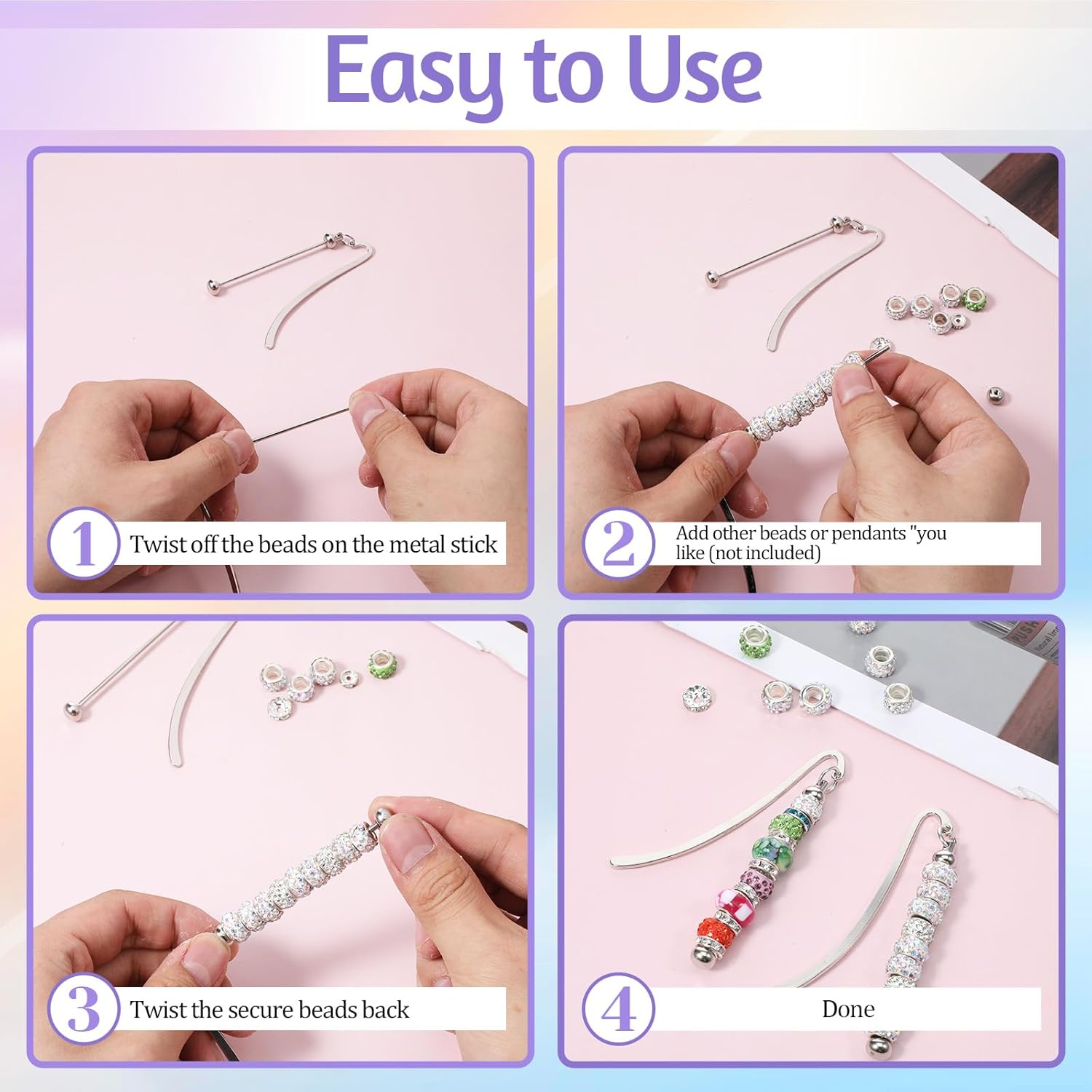 6Pcs Beadable Bookmarks DIY Me - đánh giá và giá Resin Art Bookmark