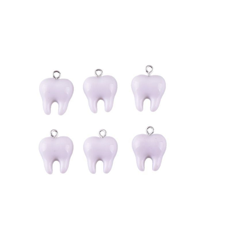 10pcs Cute White Teeth Resin P - đánh giá và giá Resin Art Pendant