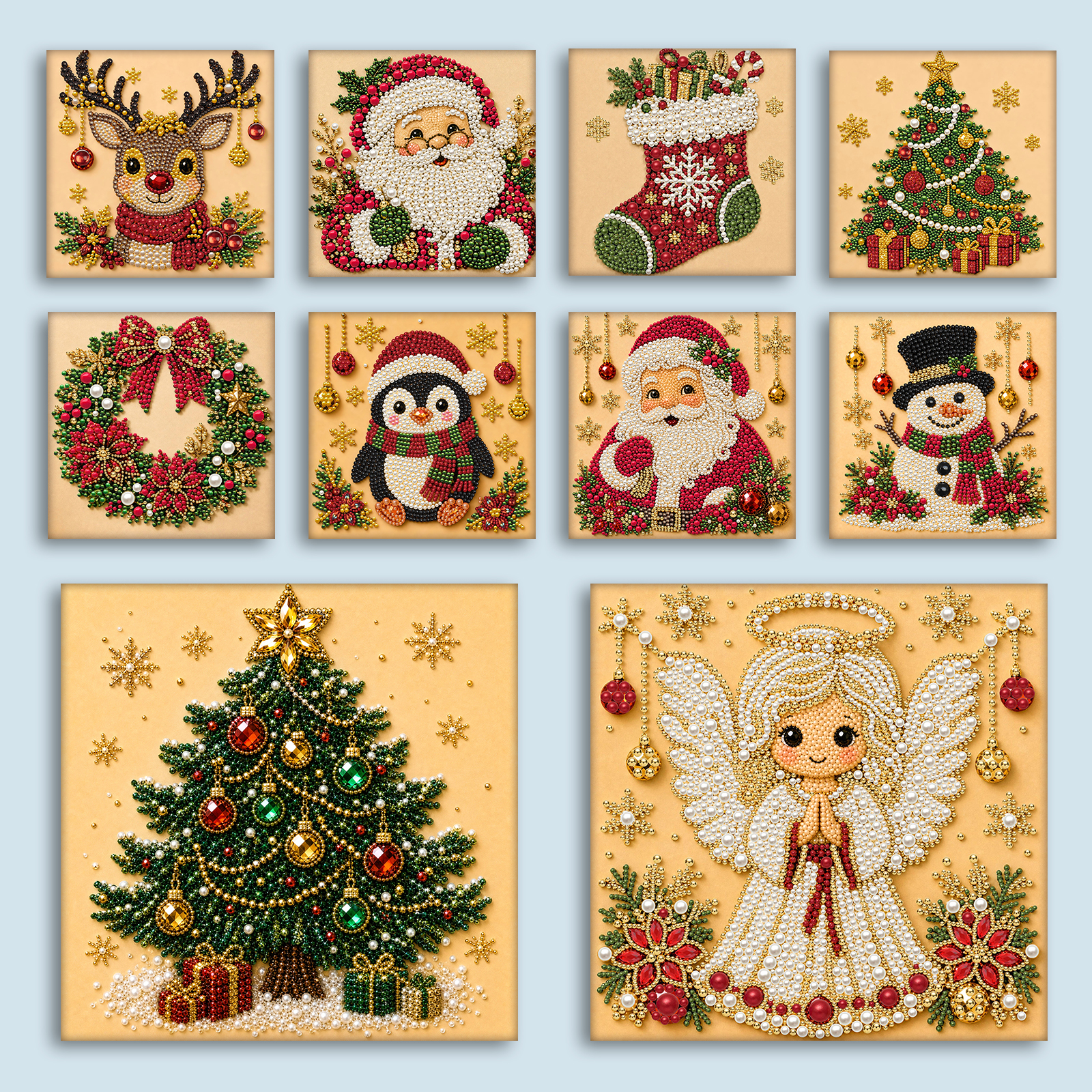 Christmas Decor DIY Santa Clau - đánh giá và giá Resin Art Canvas
