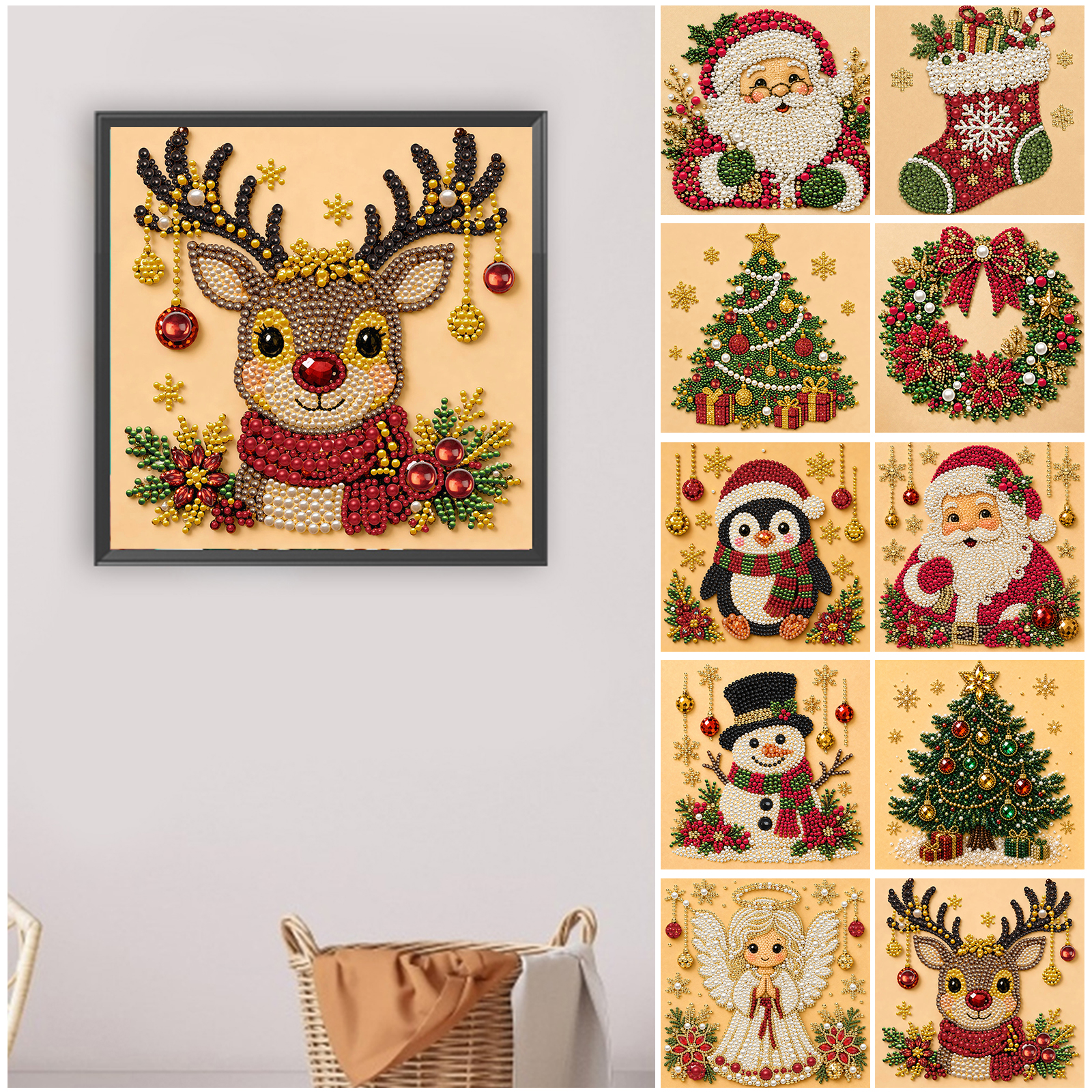 Christmas Decor DIY Santa Clau - đánh giá và giá Resin Art Canvas