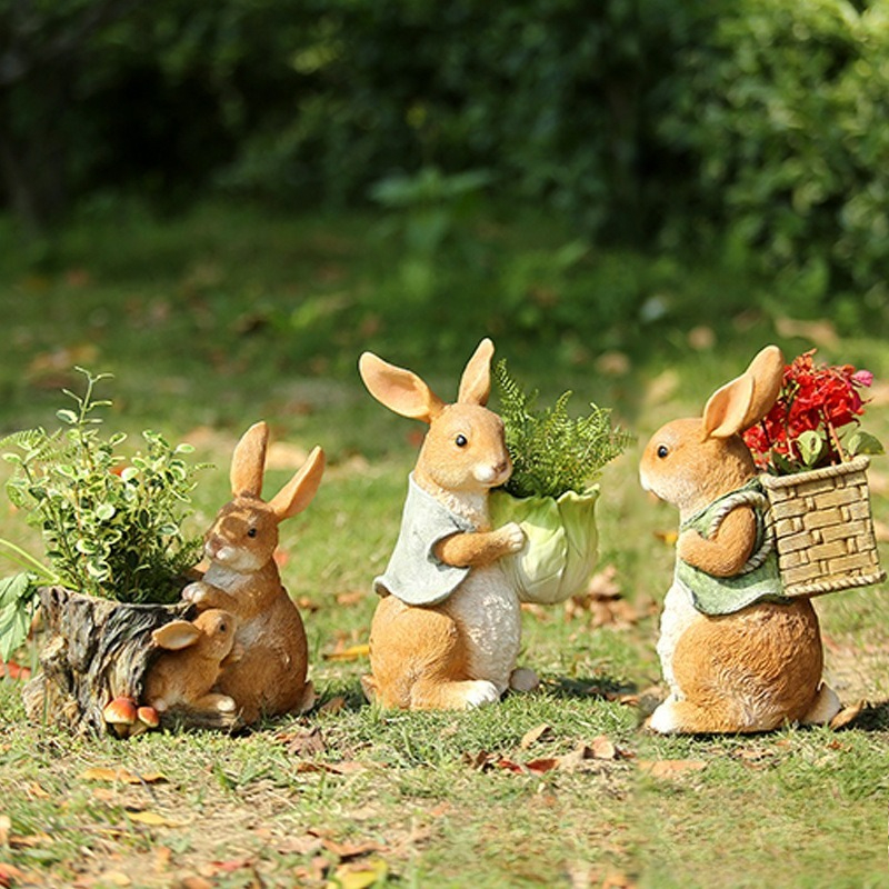 Outdoor Garden Statues Rabbit  - đánh giá và giá Resin Art And Craft
