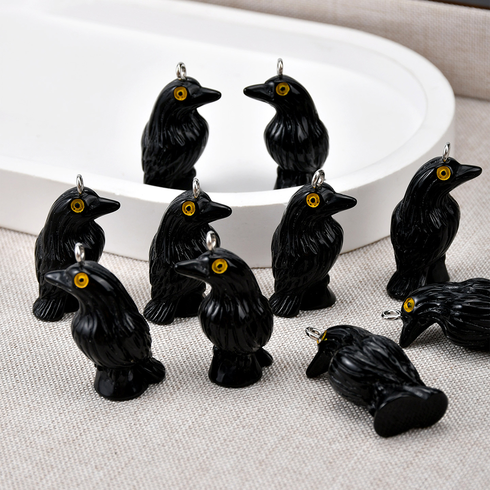 10pcs Black Crow Organ Resin C - đánh giá và giá Resin Art Pendant