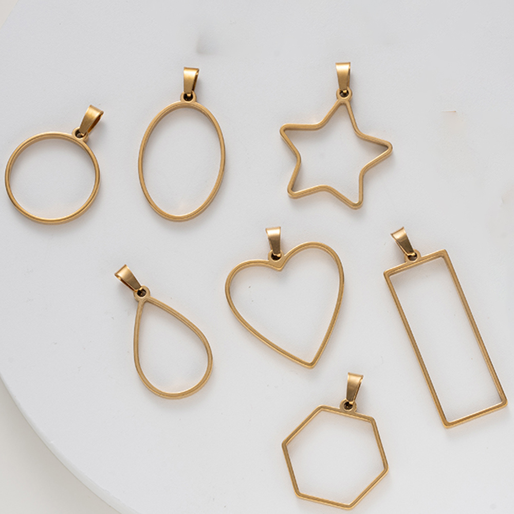 5pcs Stainless Steel Open Back - đánh giá và giá Resin Art Pendant