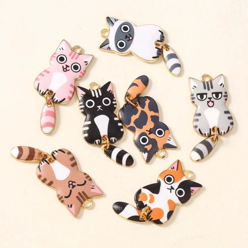 10Pcs 16×39mm Cute Cartoon Cat - đánh giá và giá Resin Art Pendant