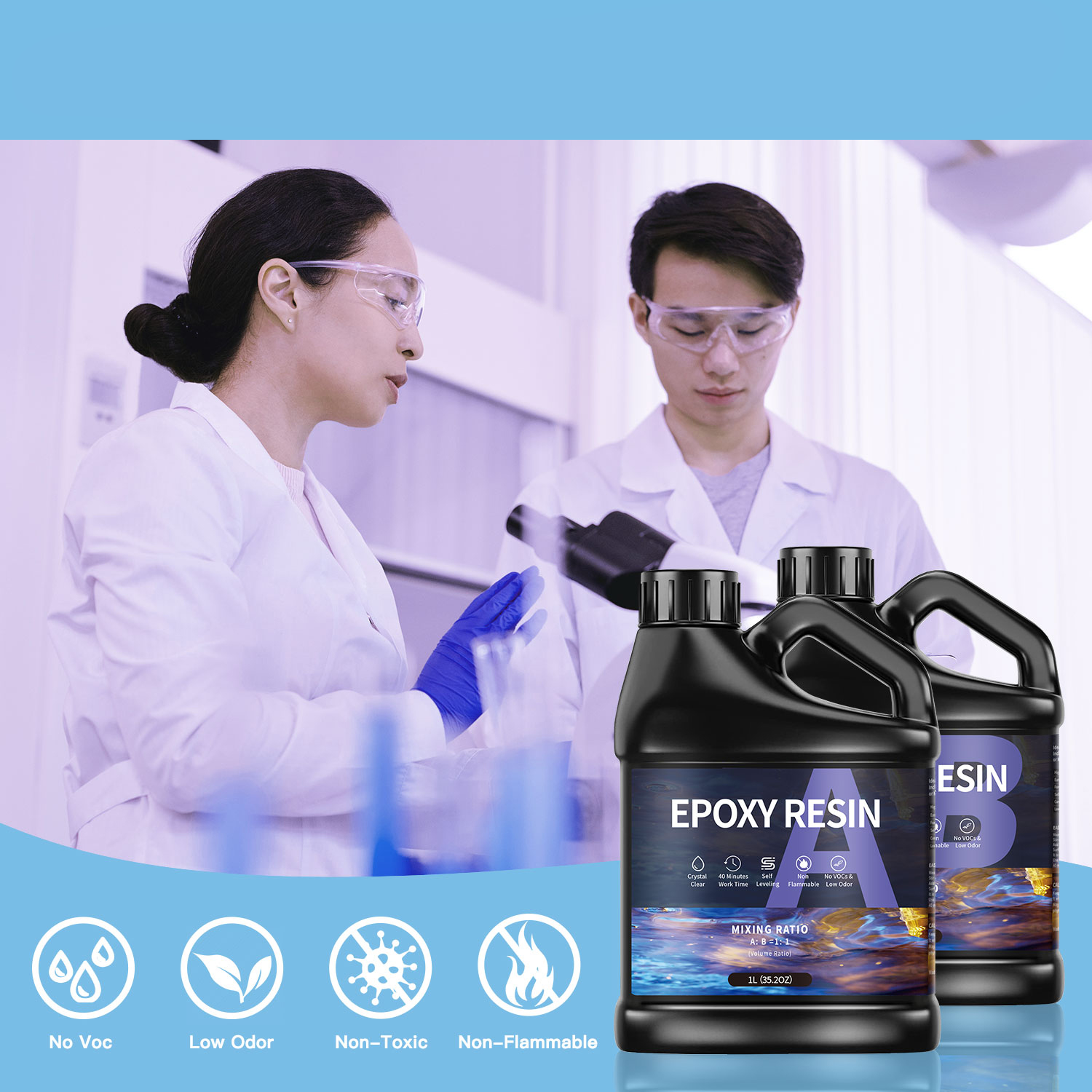 500g/1000g  AB Epoxy Resin Glu - đánh giá và giá Epoxy Resin Ab