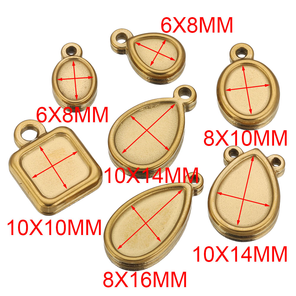 5pcs Stainless Steel Square Dr - đánh giá và giá Resin Art Pendant