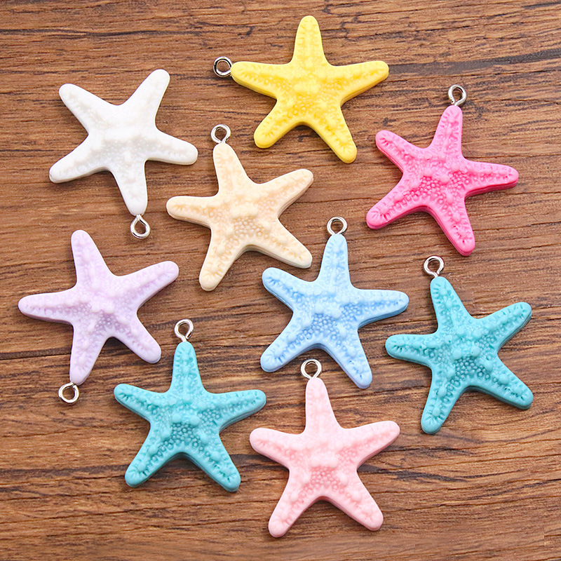 10Pcs Dopamine Color Starfish  - đánh giá và giá Resin Art Pendant