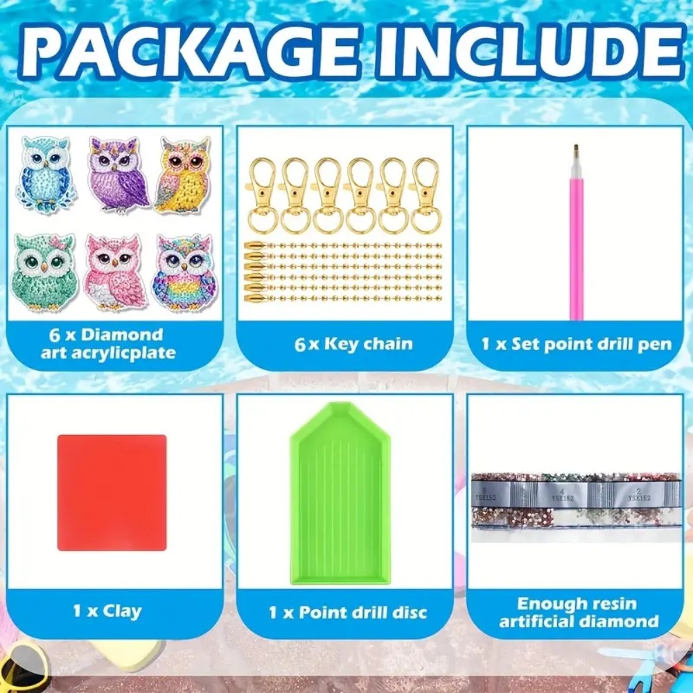 6-piece/set DIY Diamond Keycha - đánh giá và giá Resin Art Canvas