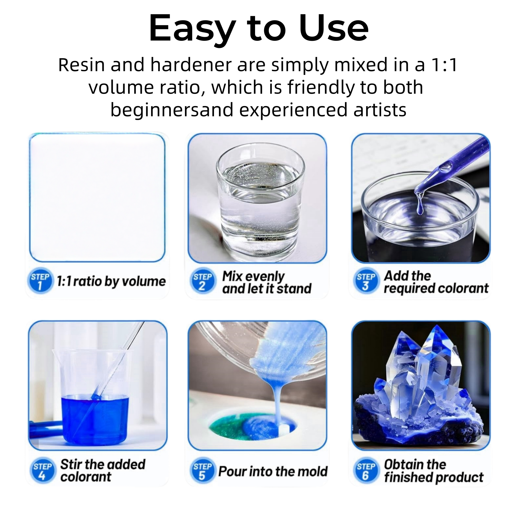 1:1 Crystal Clear Epoxy Resin  - đánh giá và giá Resin Art And Jewelry