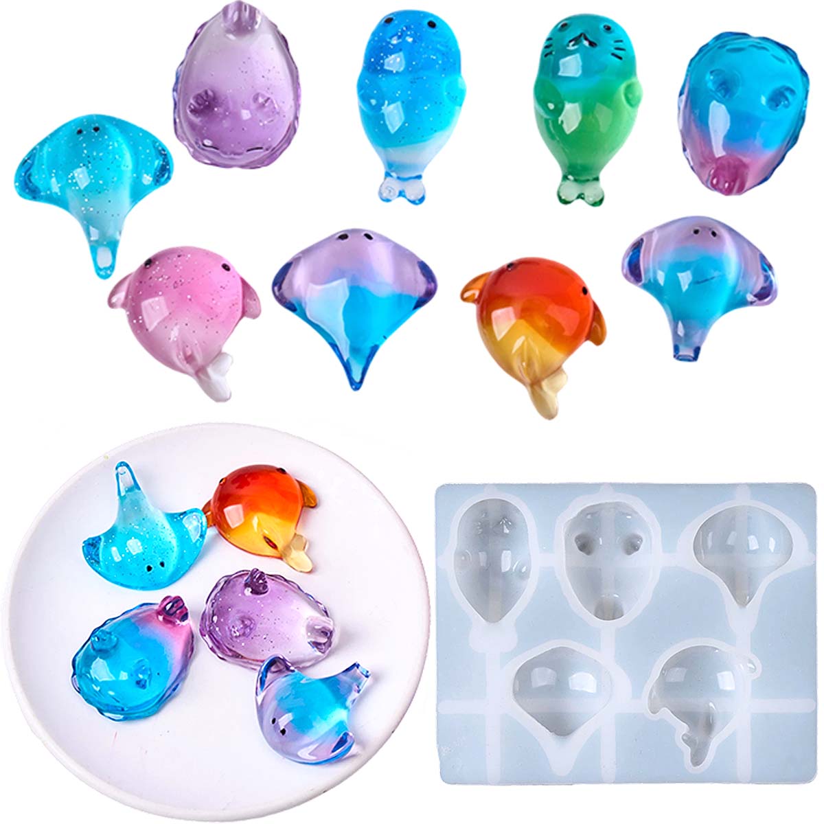 3D Healing Kawaii Manta Ray Wh - đánh giá và giá Resin Art A Keychain