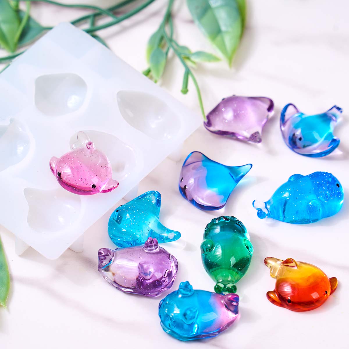 3D Healing Kawaii Manta Ray Wh - đánh giá và giá Resin Art A Keychain