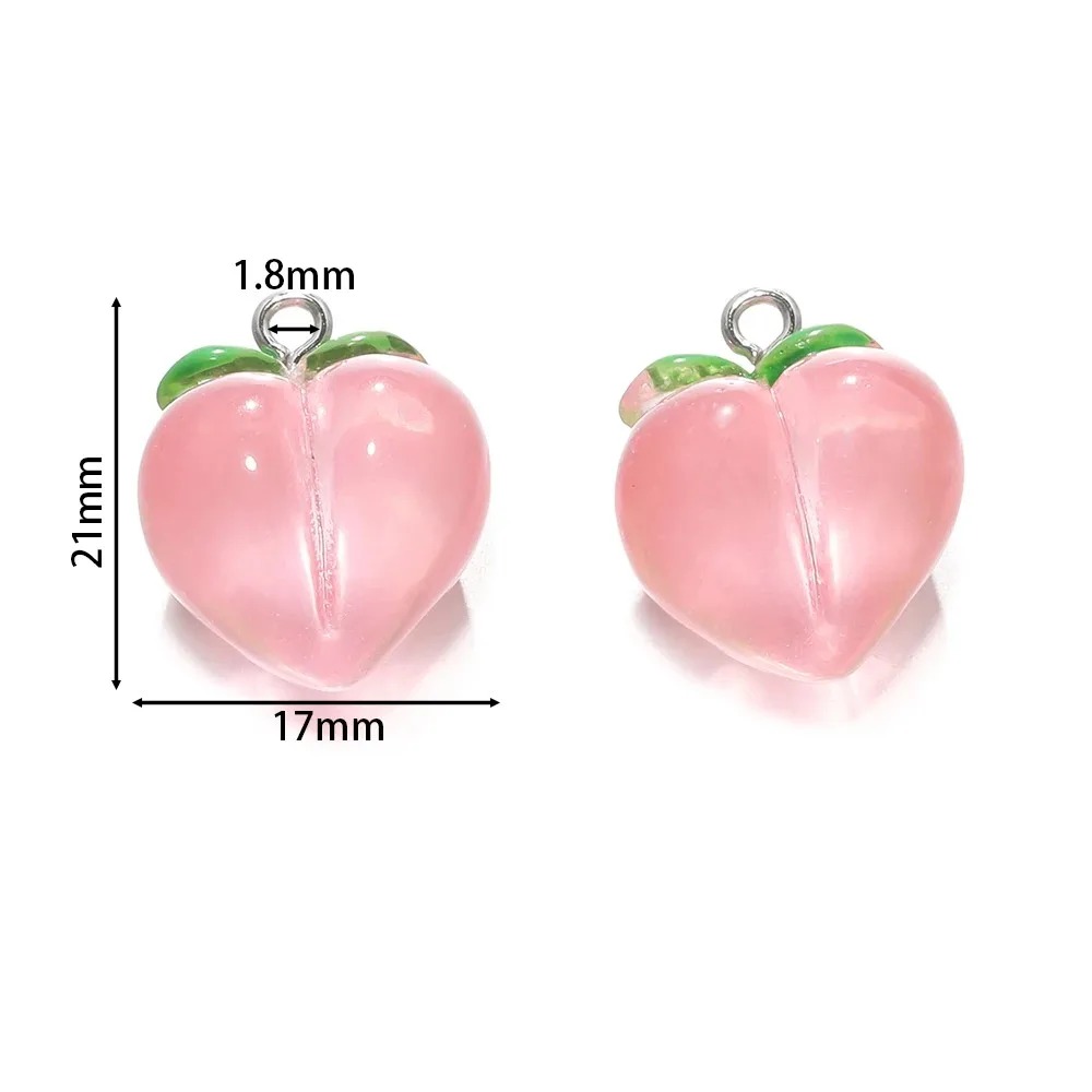 10Pcs Transparent Pink Peach R - đánh giá và giá Resin Art Pendant