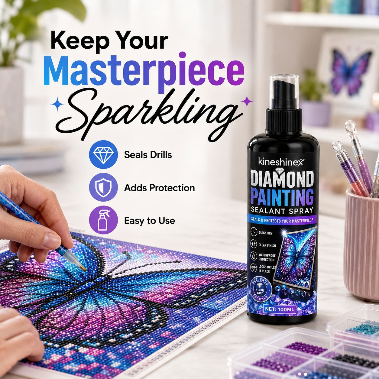 Diamond Painting Sealant Spray - đánh giá và giá Resin Art Canvas