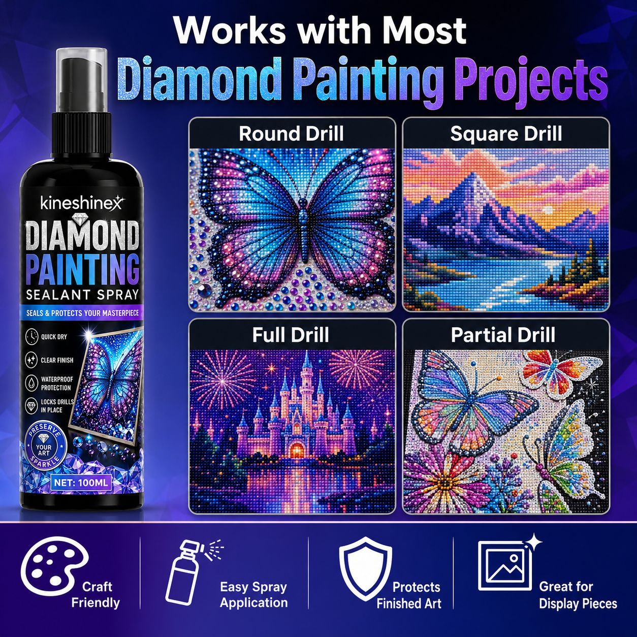 Diamond Painting Sealant Spray - đánh giá và giá Resin Art Canvas