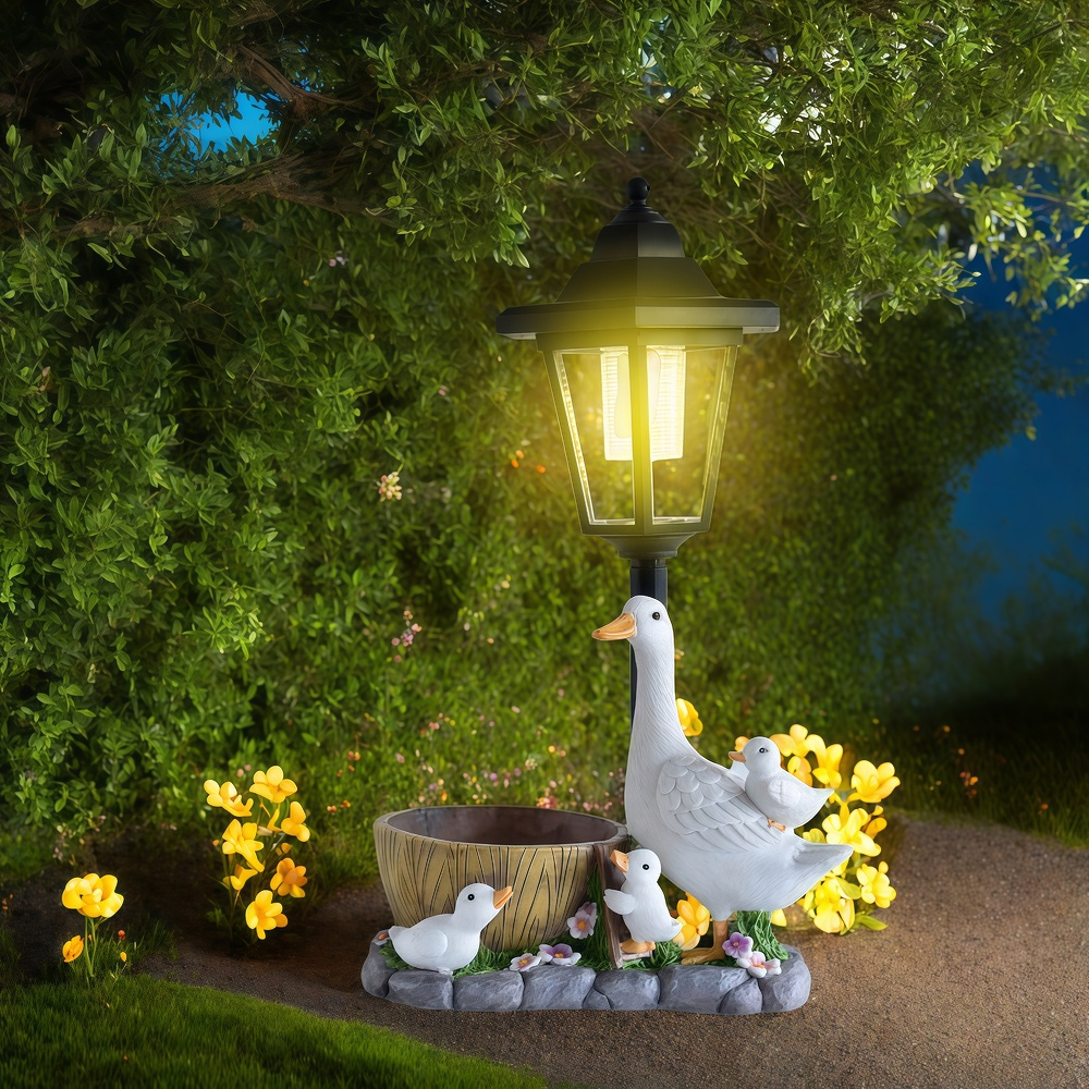 Solar Duck Night Light Garden  - đánh giá và giá Resin Art And Craft