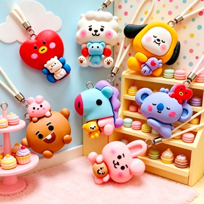 7pcs BT21 Resin Cartoon Charm  - đánh giá và giá Resin Art Pendant