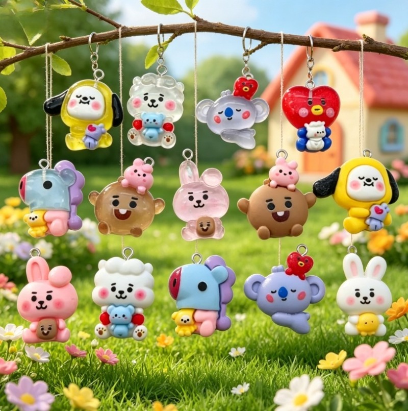 7pcs BT21 Resin Cartoon Charm  - đánh giá và giá Resin Art Pendant