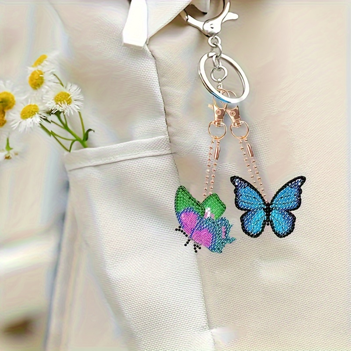 6 Butterfly Diamond Drawing Ke - đánh giá và giá Resin Art A Keychain