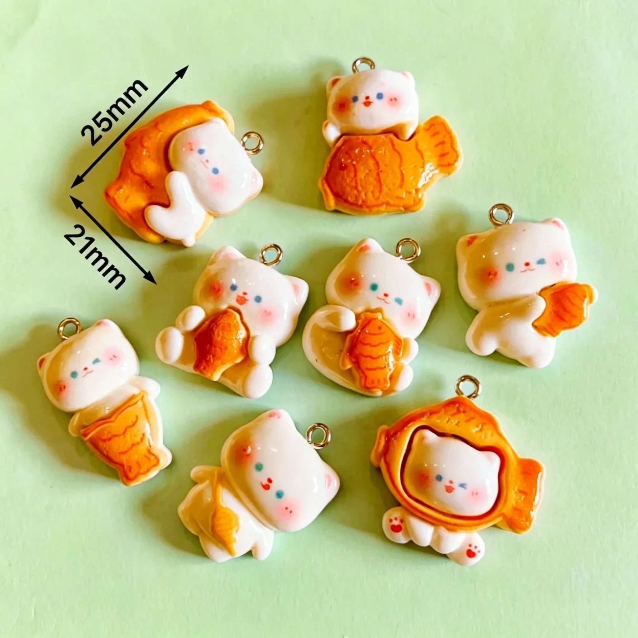 10pcs/lot Cute 3D Taiyaki Cat  - đánh giá và giá Resin Art And Craft