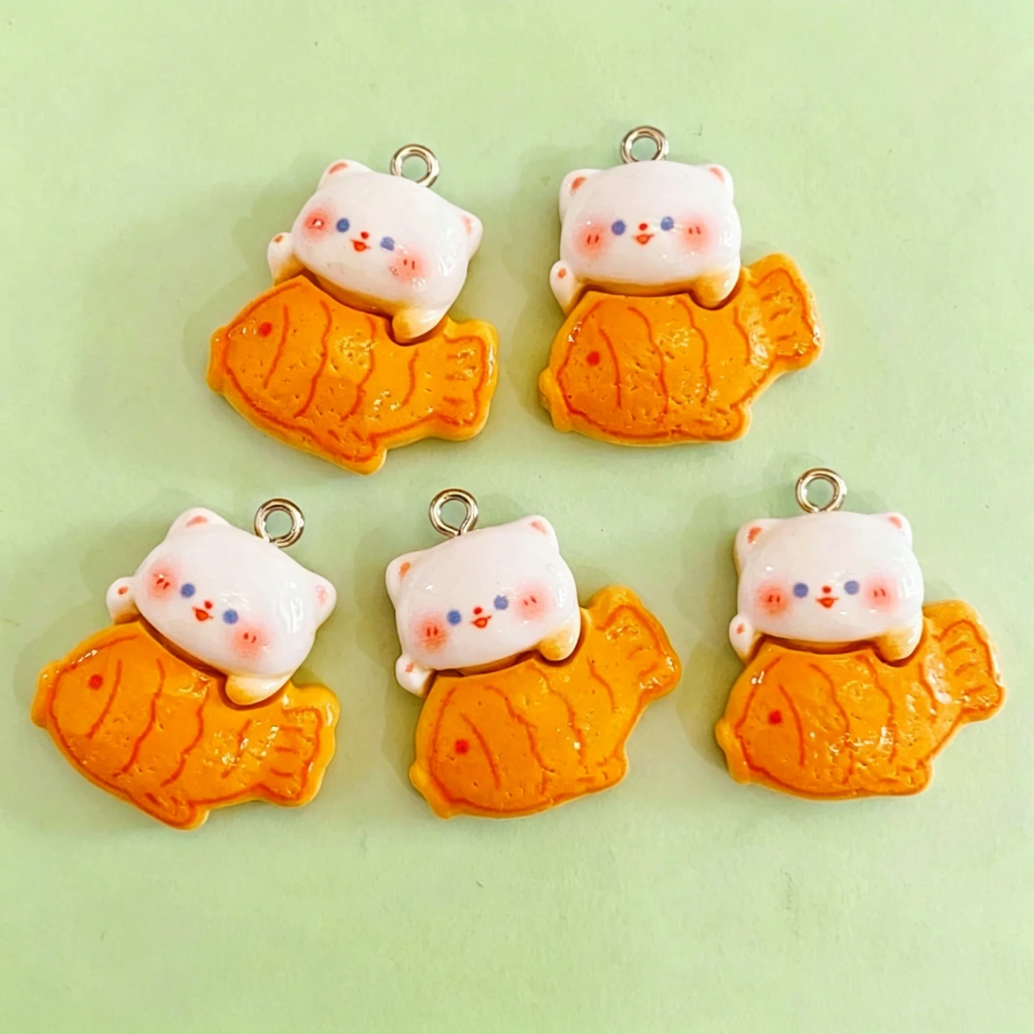 10pcs/lot Cute 3D Taiyaki Cat  - đánh giá và giá Resin Art And Craft