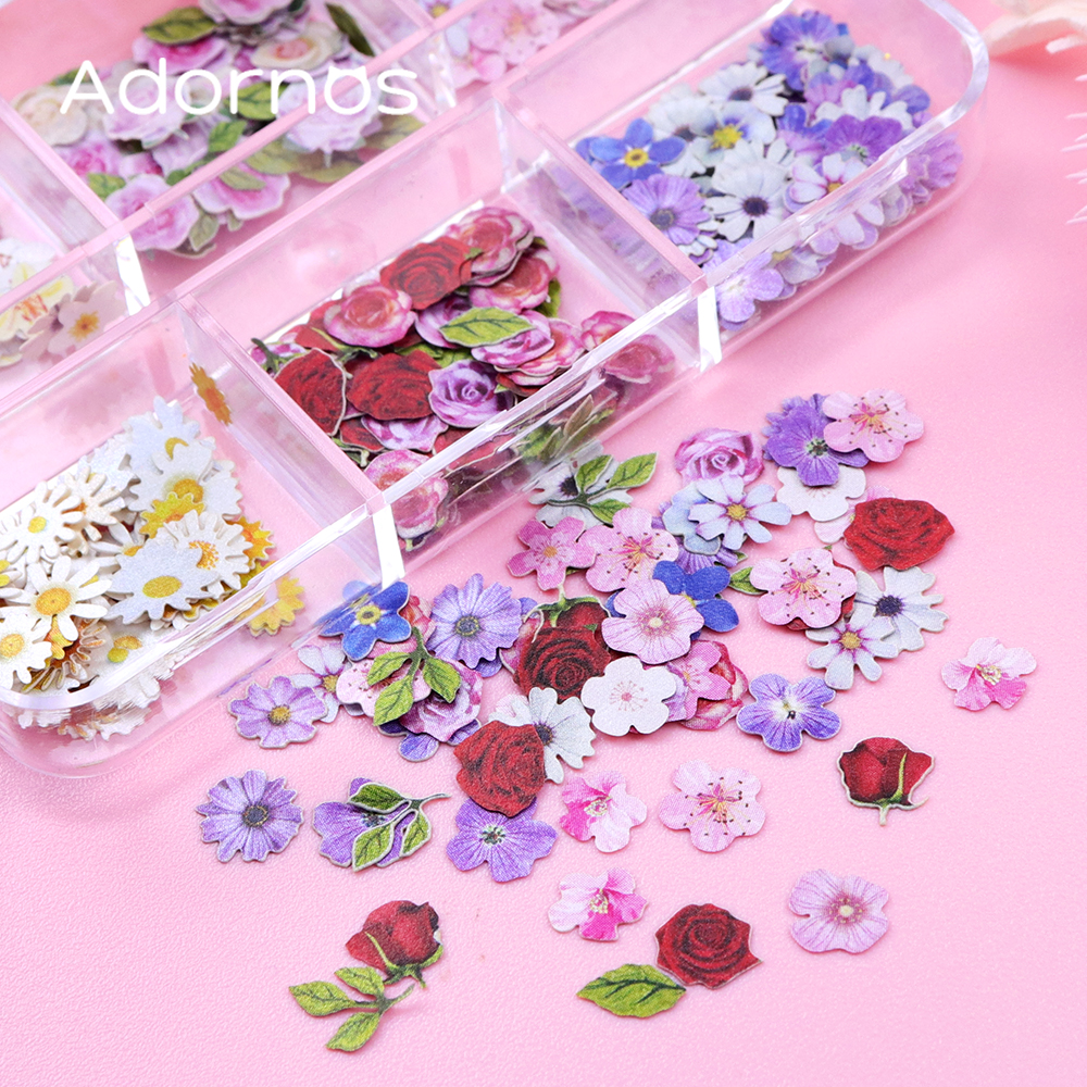6 Grids Flowers Wood Pulp Chip - đánh giá và giá Resin Art And Jewelry
