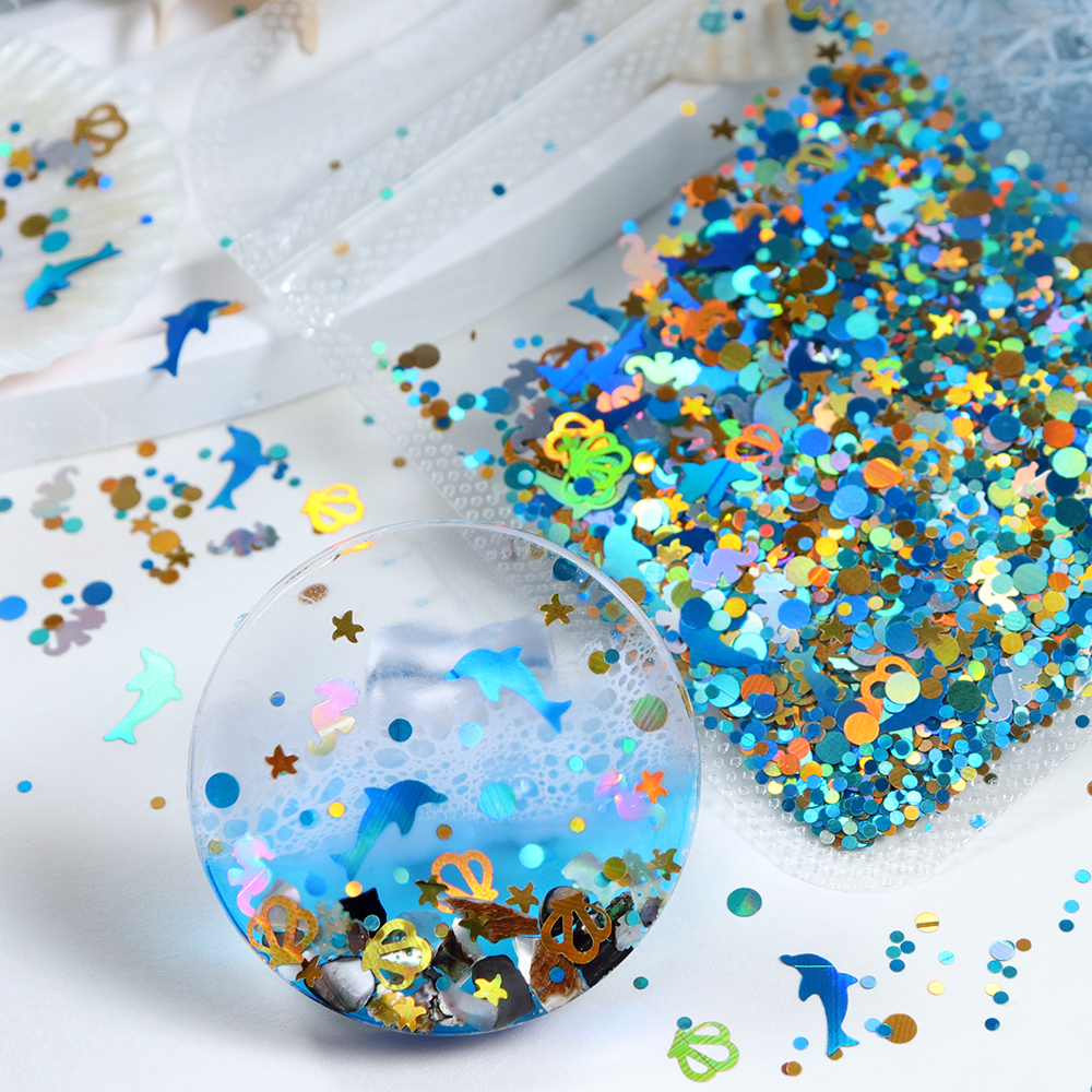 Dolphins Seahorses Glitter For - đánh giá và giá Resin Art A Keychain