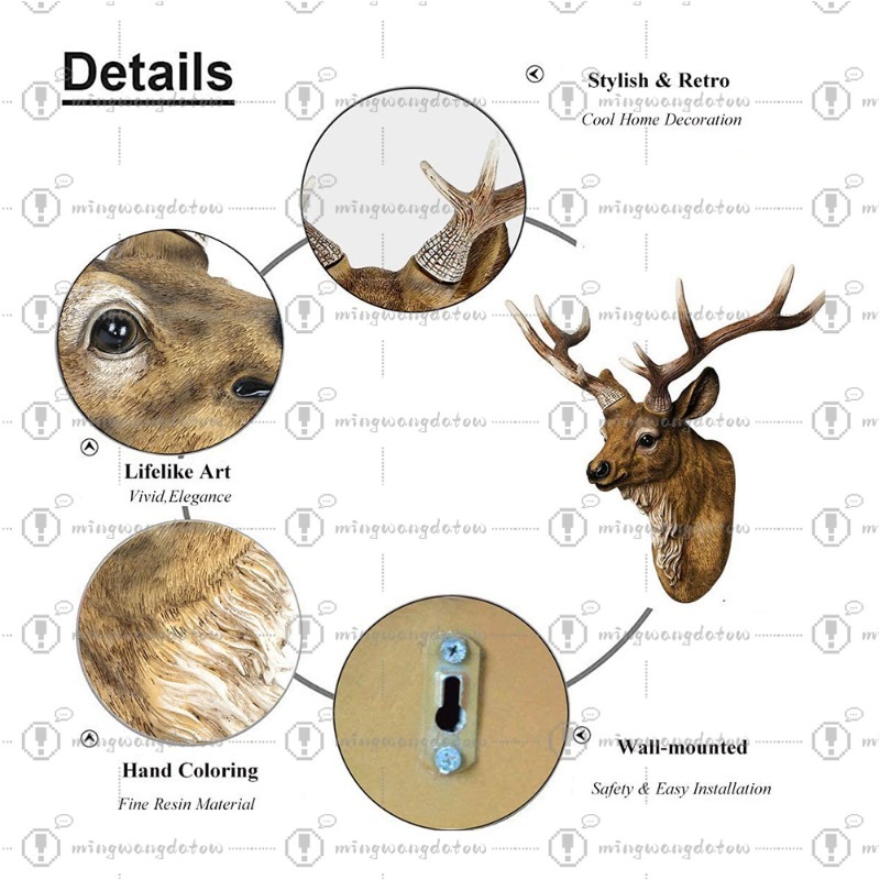 Faux Deer Head 17 inch Faux An - đánh giá và giá Resin Art And Decor