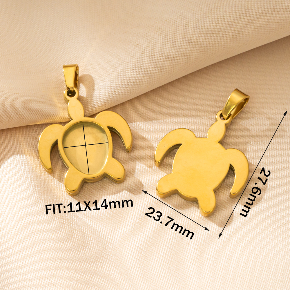 5pcs Stainless Steel Turtle Pe - đánh giá và giá Resin Art Pendant