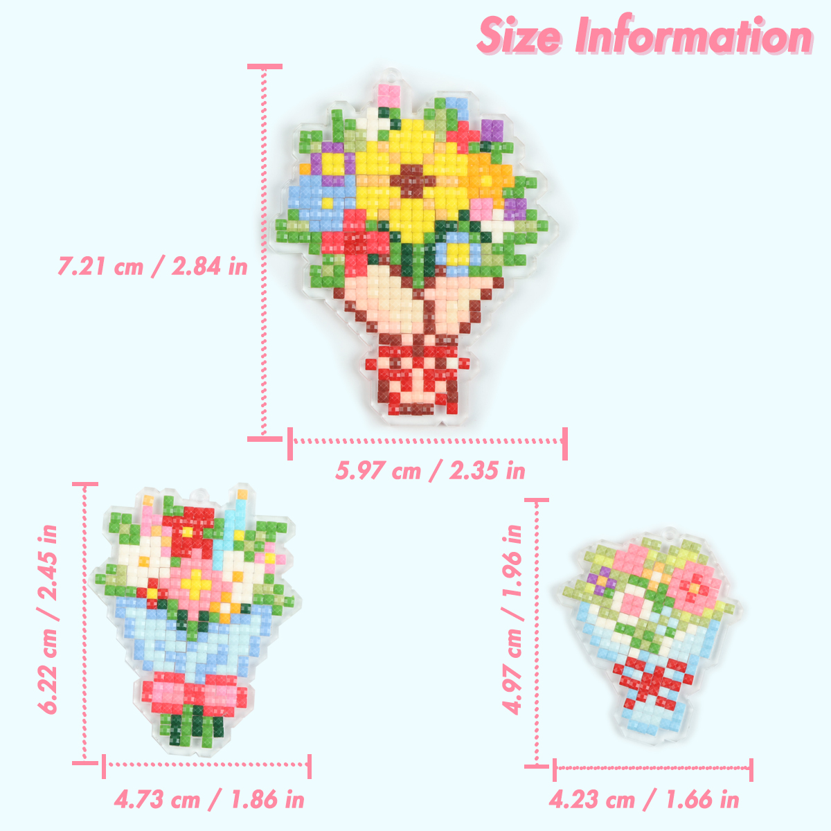 FOREVER YOUNG 3PCS Bouquet Acr - đánh giá và giá Resin Art A Keychain