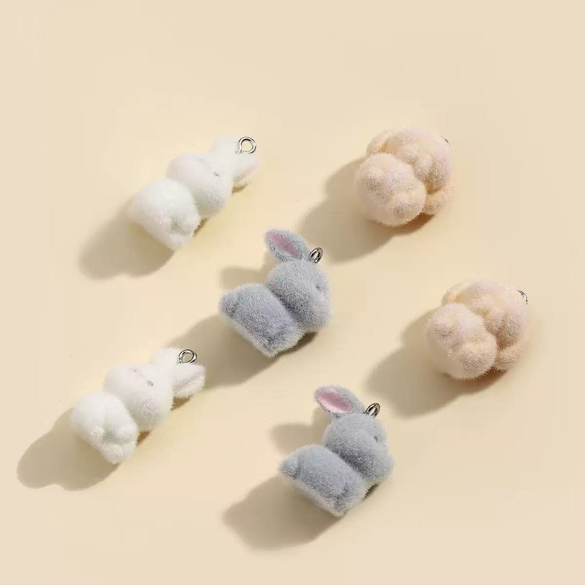 10pcs Flocking Little Rabbit R - đánh giá và giá Resin Art Pendant