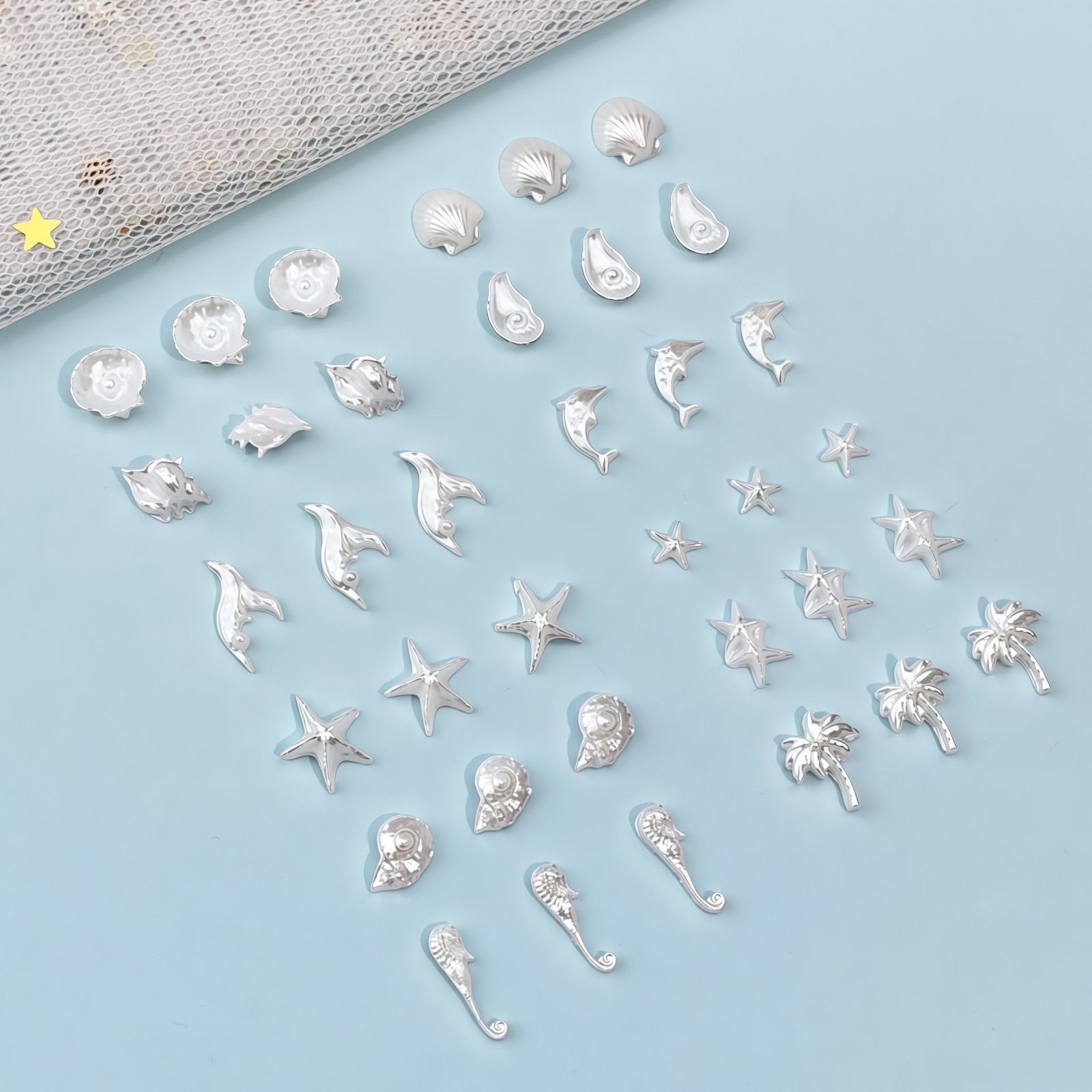 50PCS Dreamy Blue Sea Series R - đánh giá và giá Resin Art A Keychain