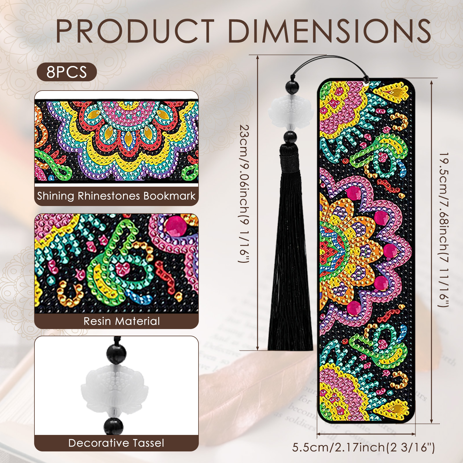 8 Pcs Diamond Art Bookmarks Ki - đánh giá và giá Resin Art Bookmark